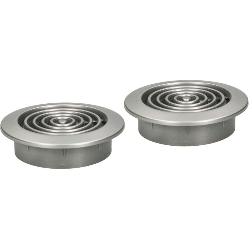 Grille d'aération ronde en satin argenté - Diamètre : 45 mm - Avec moustiquaire - Kotarbau