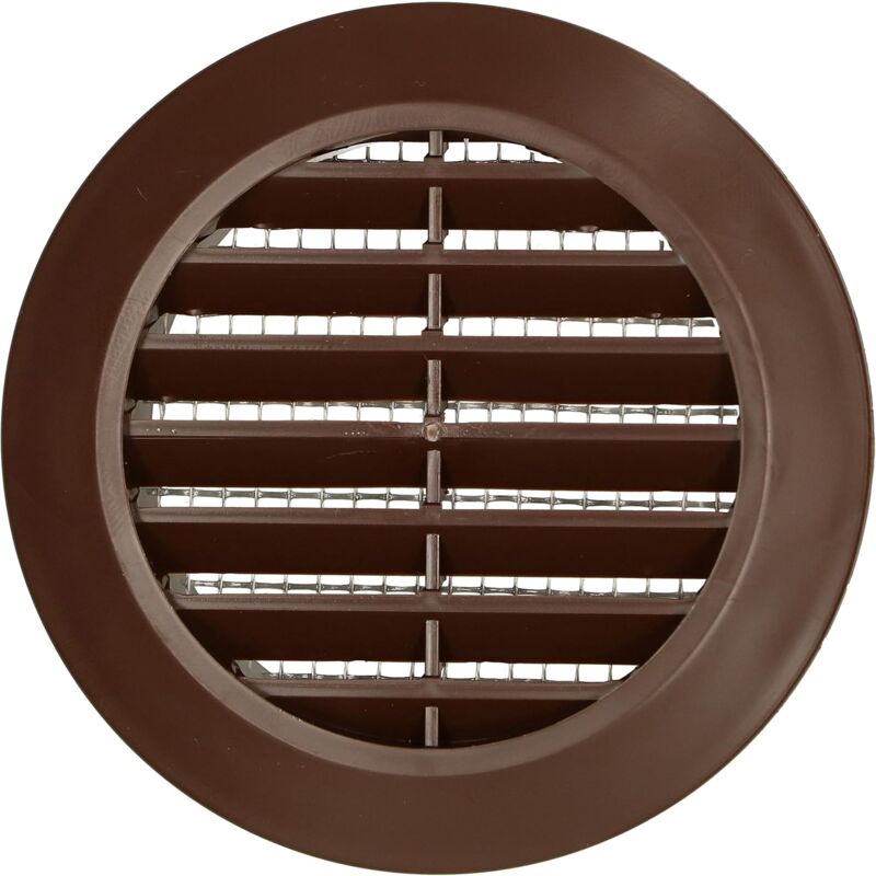 Grille d'aération ronde marron diamètre 60 mm avec moustiquaire - Kotarbau