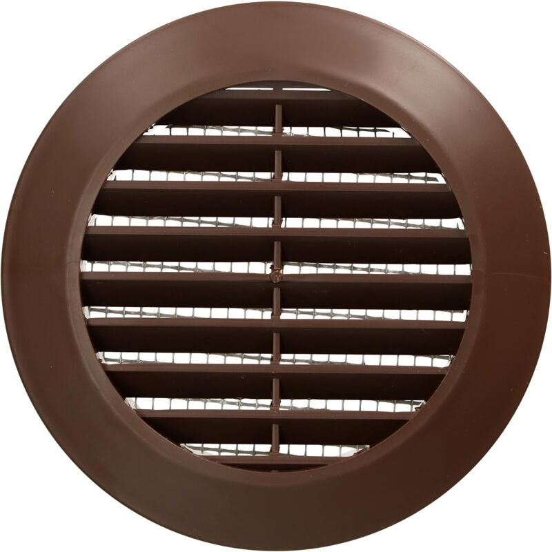 Kotarbau - Grille d'aération ronde marron - Diamètre : 70 mm - Avec moustiquaire