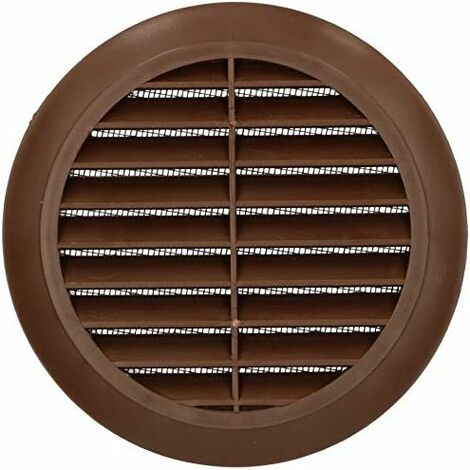 Kotarbau – Grille de ventilation 100 mm ronde marron – Installation facile sans vis – Protection contre intempéries et insectes – Pour espaces intérieurs et extérieurs