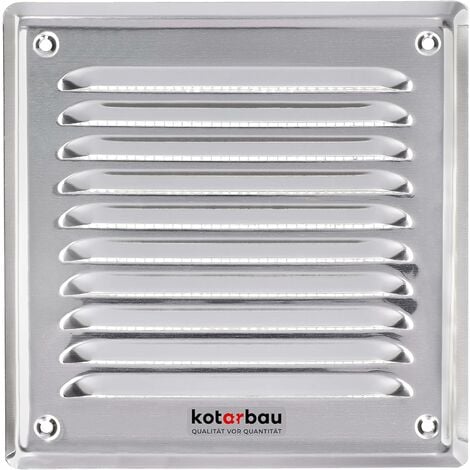 KOTARBAU Grille de Ventilation 165 x 165 mm en Acier Inoxydable Grille D'aération avec Moustiquaire Résistante à la Corrosion