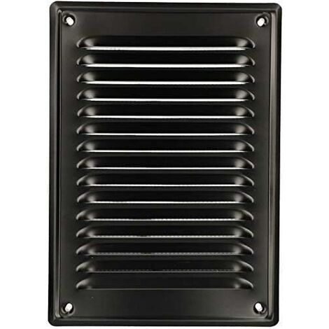 Kotarbau – Grille de ventilation 230 x 165 mm – Acier galvanisé noir – Résistante aux intempéries – Avec moustiquaire anti-insectes