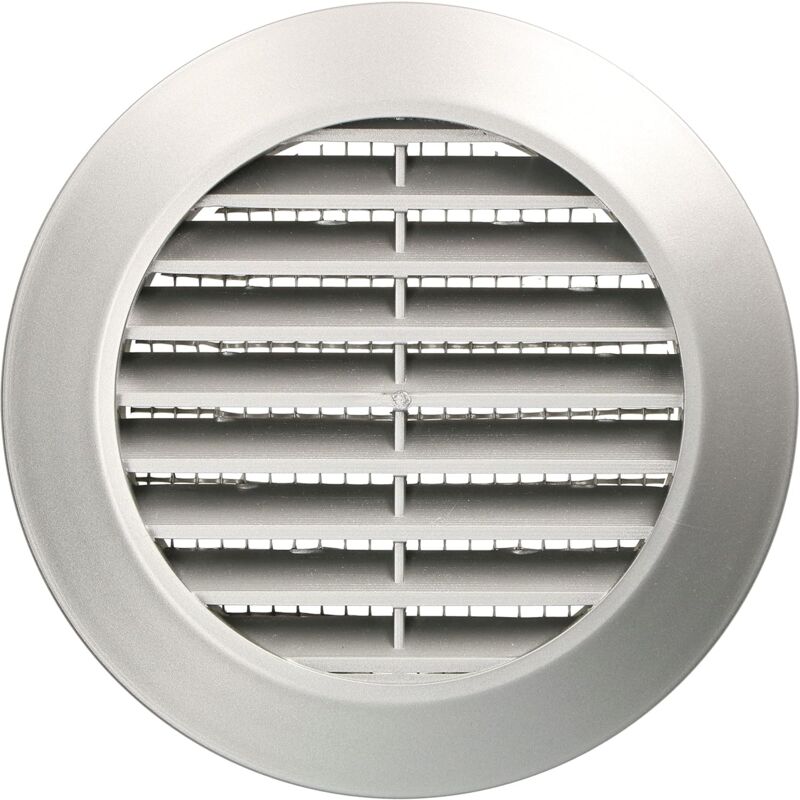 Grille de ventilation argentée satinée ronde diamètre 70 mm avec moustiquaire - Kotarbau