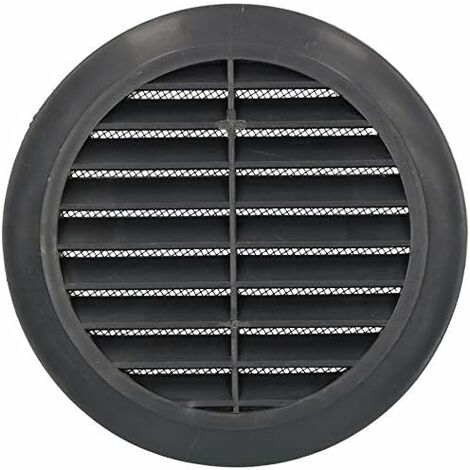 Kotarbau – Grille de ventilation ronde 100 mm anthracite à lamelles – Protection contre oiseaux et insectes – Installation facile sans vis