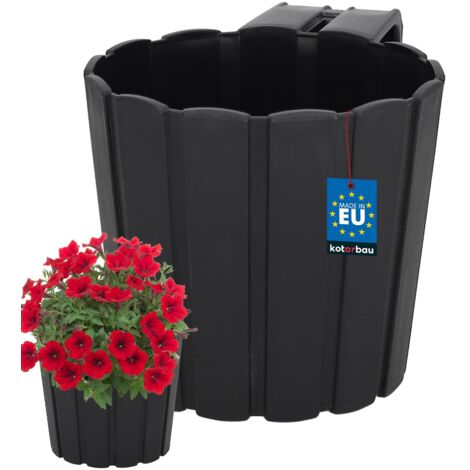 KOTARBAU® Jardinière balcon pour balustrade avec crochet de suspension simple rustique anthracite 150 mm