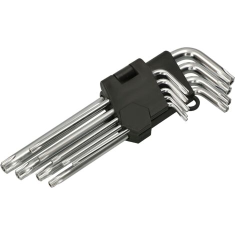 KOTARBAU Jeu de 9 clés coudées pour vis Torx T10-T50 en acier au chrome vanadium
