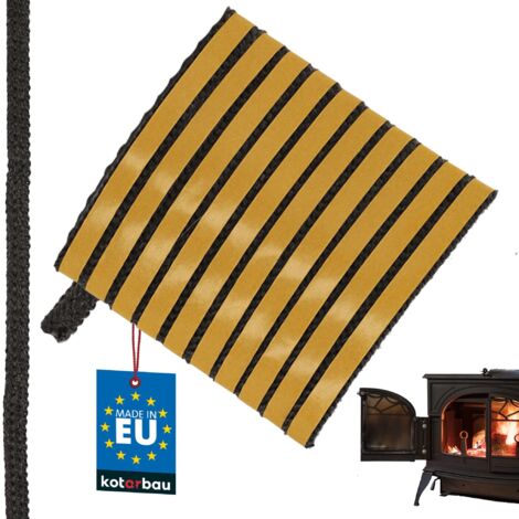 KOTARBAU® Joint Insert Cheminée - Joint Poêle À Bois - 10 x 2 mm - Fibre de Verre - 2,5 m - Noir - Résistant à la Chaleur - Autocollant