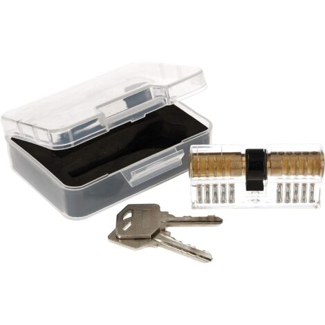 KOTARBAU Kit de crochetage de serrure - Cylindre profilé transparent - Cadenas d'entraînement pour s'entraîner à ouvrir d'urgence des serrures