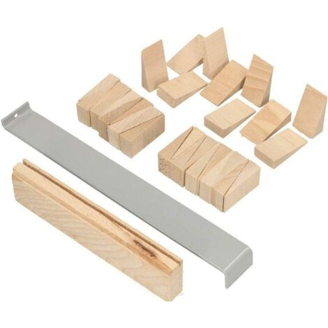 KOTARBAU Kit de pose pour parquet stratifié 32 pièces en bois avec cales de montage, barre de traction pour barre de traction en bois, cales en bois, pose de parquet stratifié de qualité supérieure