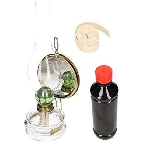 KOTARBAU Lampe à huile avec miroir et support de mèche - Lampe à pétrole - Hauteur : 30 cm