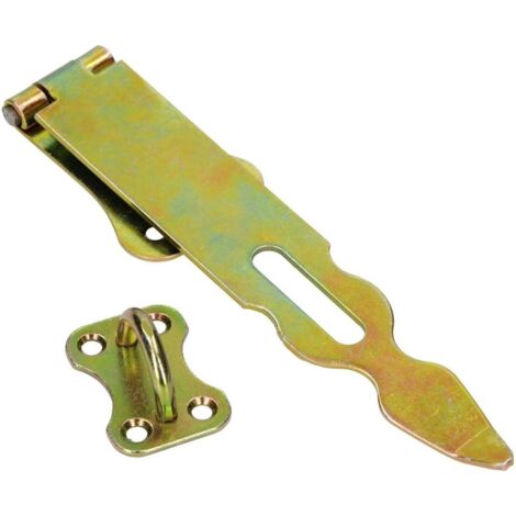 KOTARBAU Loquet de sécurité à charnière 200 mm Charnière de sécurité Galvanisée Acier Or Ferrure de porte Ferrure de portail
