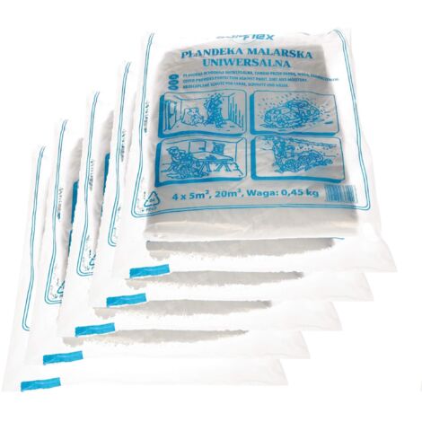 KOTARBAU® Lot De 10 Bâche Protection Peinture - 4 x 5 m - Transparent - Bache Peinture de Protection Sol - Bache Plastique Protection - Bache Plastique Transparente
