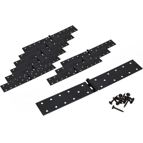 KOTARBAU Lot de 10 charnières de meuble roulées noires pour meubles (300 x 45 mm)