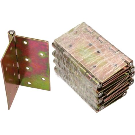 KOTARBAU Lot de 10 charnières de porte - 100 mm x 100 mm - Galvanisées - Jaune