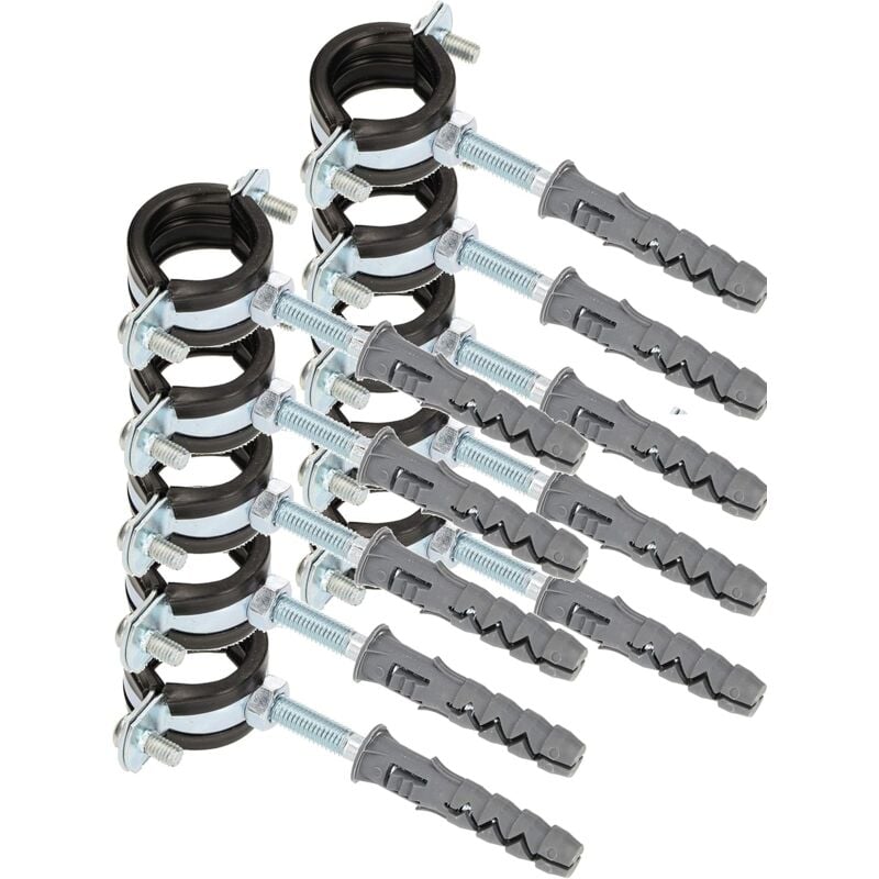 Kotarbau - Lot de 10 pièces Support de tuyau 3/4 '' Collier de serrage avec Joint en caoutchouc Collier de montage Anti-vibration pour Conduits ronds