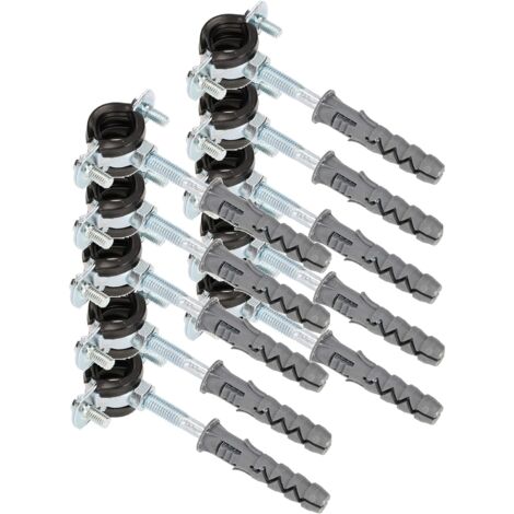 KOTARBAU Lot de 10 pièces Support de tuyau 3/8 '' Collier de serrage avec Joint en caoutchouc Collier de montage Anti-vibration pour Conduits ronds Conduits de ventilation