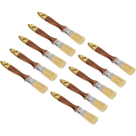 KOTARBAU Lot de 10 Pinceaux Pinceau 1 '' 25 mm Verni Anglais pour Peintures Huile Vernis Pinceau en Bois Professionnel Nécessaire Lors De La Rénovation