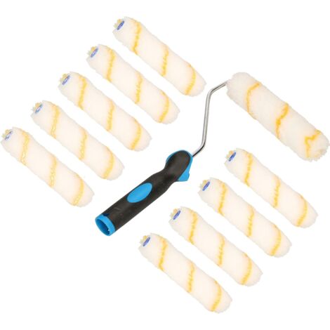 Kotarbau – Lot de 10 rouleaux de peinture 160 mm – Manche en caoutchouc – Pour surfaces bois, béton et métal – Application précise et uniforme