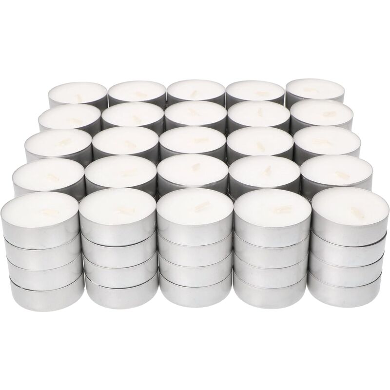 Lot de 100 bougies chauffe plat, non parfumées, durée de combustion : 4 heures - Kotarbau