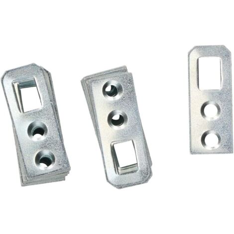 KOTARBAU Lot de 100 crochets d'armoire, 30 x 12 x 1 mm, en forme de forme de placard, ferrures de lit, galvanisées, pour meubles, fixations plates argentées