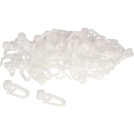 KOTARBAU Lot de 100 crochets de rideaux pour rail en PVC