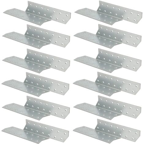 KOTARBAU Lot de 12 ancrages à chevrons 210 x 40 mm - Équerre droite en acier pour renforcer les constructions en bois