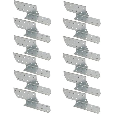 KOTARBAU Lot de 12 ancrages de chevrons 170 x 40 mm pour renforcer les structures en bois (170 x 40 mm, gauche)