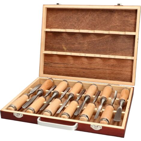 KOTARBAU Lot de 12 ciseaux à bois pour sculpteurs et menuiserie avec manche en bois