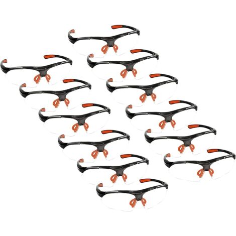 KOTARBAU Lot de 12 paires de lunettes de protection pour les yeux contre les éclaboussures, les éclats et la poussière - Légères et professionnelles