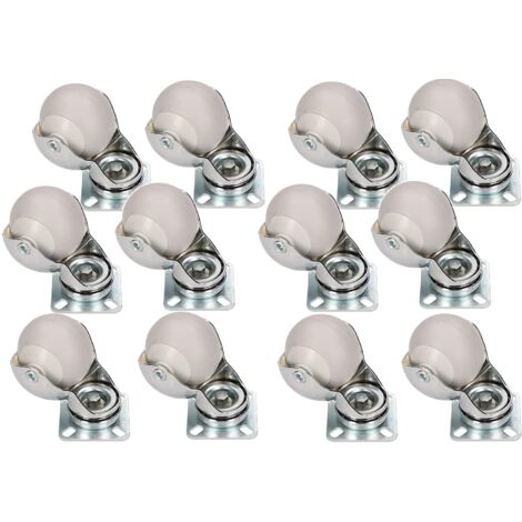 KOTARBAU Lot de 12 roulettes de meuble Ø 50 mm Tous les sols conviennent aux roulettes pivotantes en caoutchouc Roulettes de transport Roulettes à ressort Roulettes à outils Roulettes lourdes