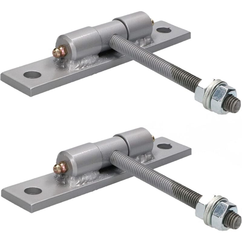 KOTARBAU Lot de 2 anches de portail avec tôle à visser et tétons de lubrification réglables - Diamètre : 10 mm - Construction robuste