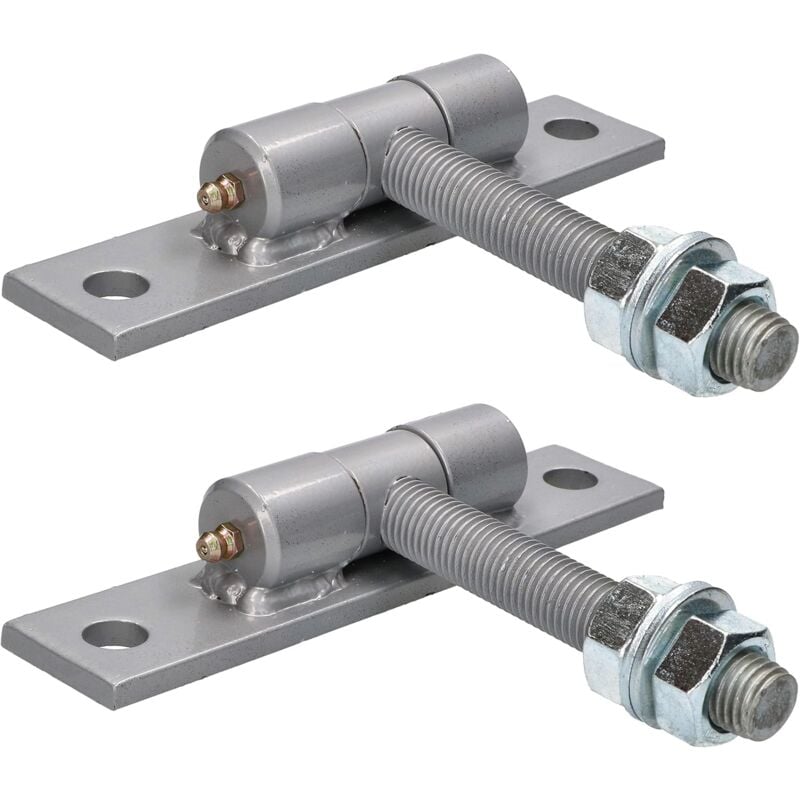 Lot de 2 anches de portail avec tôle à visser et tétons de lubrification réglables - Diamètre : 16 mm - Construction robuste - Kotarbau
