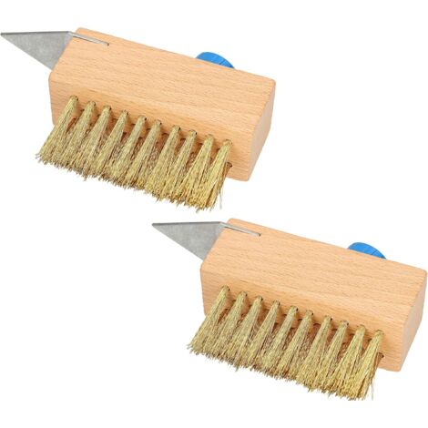 KOTARBAU Lot de 2 brosses à joints - 40 mm - Avec poils en acier - Pour le nettoyage des joints - Avec poils en acier - Pour pavés - Sans manche