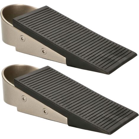 KOTARBAU Lot de 2 butoirs de porte en plastique pour empêcher les portes de claquer (noir)