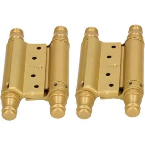 KOTARBAU Lot de 2 charnières de porte à pendule 75 mm avec revêtement en poudre Doré