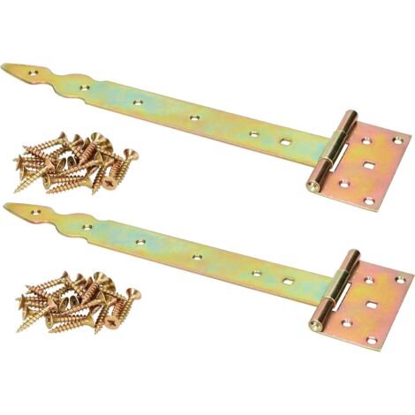 KOTARBAU Lot de 2 charnières en T décoratives - Taille : nom galvanisé - Jaune - 300 mm