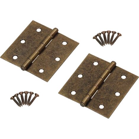 KOTARBAU Lot de 2 charnières universelles 65 x 65 mm Patine galvanisée décorative enroulée