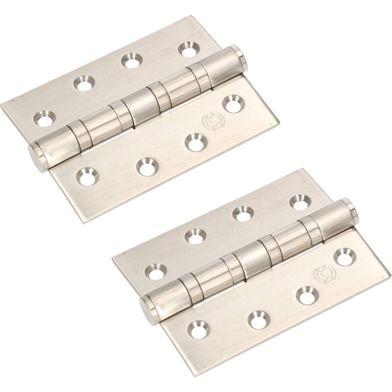 KOTARBAU Lot de 2 charnières de porte en acier inoxydable avec paliers coulissants 100 x 75 mm pour charges lourdes