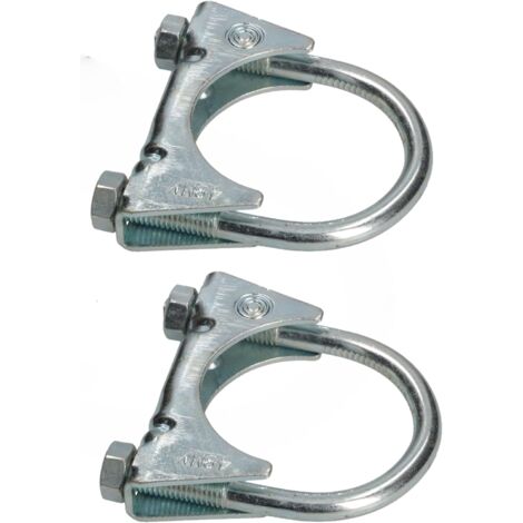 Kotarbau – Lot de 2 colliers de serrage 48 mm – Acier galvanisé pour tuyaux d'échappement et mâts – Résistant aux températures élevées