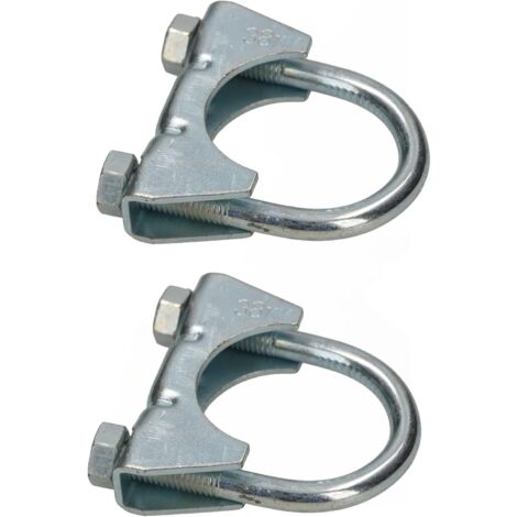 KOTARBAU® - Lot de 2 colliers de serrage pour tuyau d'échappement - 38 mm - Pour montage d'antennes, de tuyaux, de mâts - Collier de serrage universel pour raccords de tuyaux