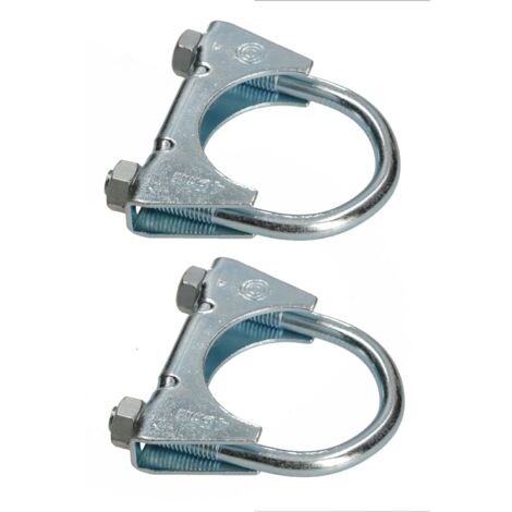 Kotarbau – Lot de 2 colliers de serrage pour tuyau d'échappement 45 mm – Acier galvanisé – Résistant aux acides et à l'humidité – Montage d'antennes et tuyaux