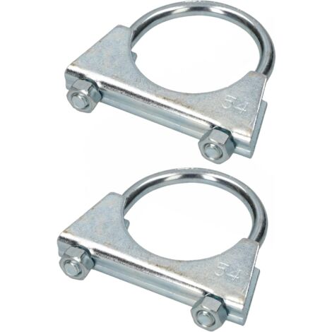 KOTARBAU - Lot de 2 colliers de serrage pour tuyau d'échappement - 54 mm - Pour montage d'antennes, de tuyaux, de mâts - Collier de serrage universel pour raccords de tuyaux