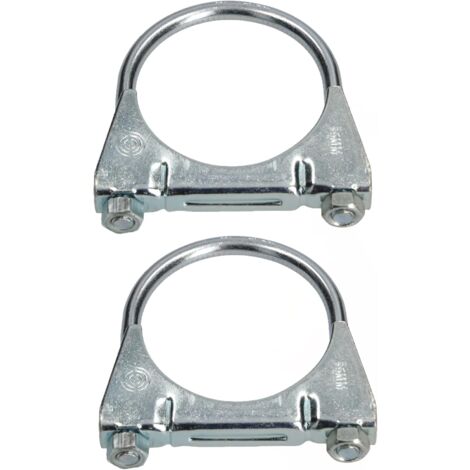 KOTARBAU - Lot de 2 colliers de serrage pour tuyau d'échappement - 65 mm - Pour montage d'antennes, de tuyaux, de mâts - Collier de serrage universel pour raccords de tuyaux