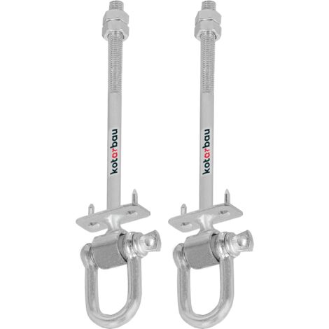 Kotarbau – Lot de 2 crochets de balançoire M12 x 190 mm – Acier galvanisé – Pour fixation sur poutres en bois et béton – Crochets de sécurité