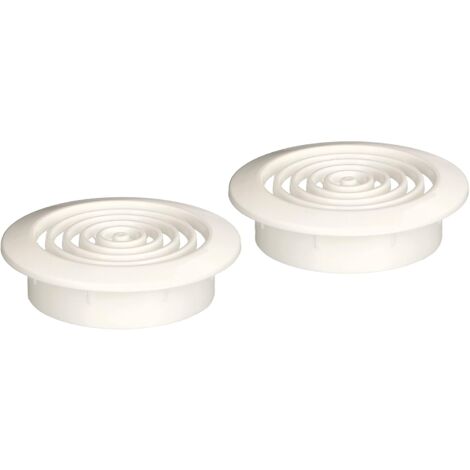 KOTARBAU Lot de 2 grilles d'aération rondes blanches diamètre 45 mm avec moustiquaire