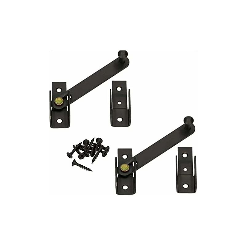 Kotarbau - Lot de 2 jeté de porte double 120 mm - Pour volet de fenêtre - Noir - Poudre