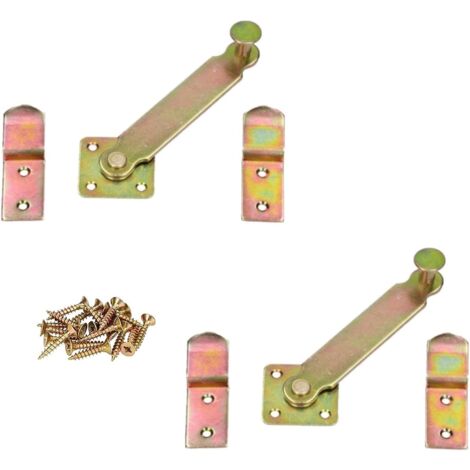 KOTARBAU Lot de 2 loquets de volet à batteur - 140 mm - Pour volets de fenêtre - Galvanisé - Jaune