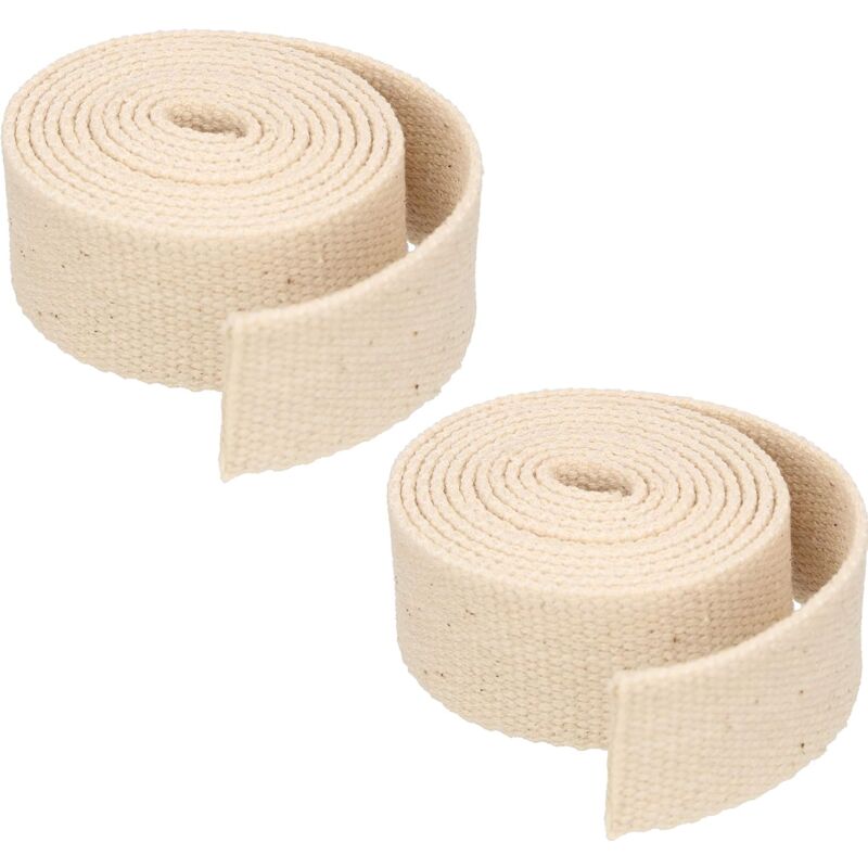 KOTARBAU Lot de 2 mèches plates pour lampe à huile - 25 mm - 1 m - En coton - Pour lampes de jardin, torches tempêtes.