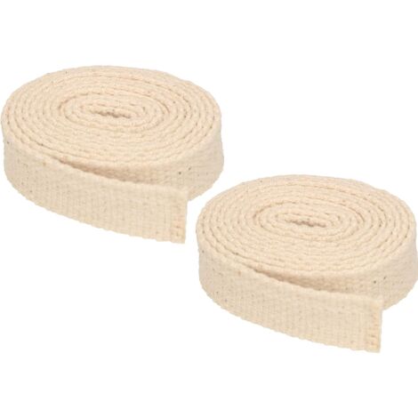 KOTARBAU Lot de 2 mèches plates pour lampe à huile - 13 mm - 1 m - En coton - Pour lampes de jardin, torches tempêtes.