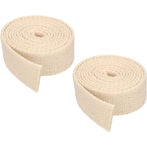 KOTARBAU Lot de 2 mèches plates pour lampe à huile - 20 mm - 1 m - En coton - Pour lampes de jardin, torches tempêtes.